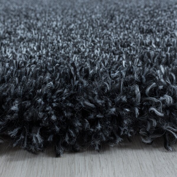 Ayyildiz, Kusový koberec Fluffy Shaggy 3500 anthrazit kruh, 80x80 (průměr) kruh, šedá, ložnice