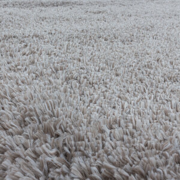 Ayyildiz, Kusový koberec Fluffy Shaggy 3500 beige kruh, 80x80 (průměr) kruh, béžová, ložnice