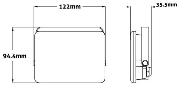 Prémiový bezrámový LED reflektor černý 20W 1800lm, denní barva světla, 3 roky