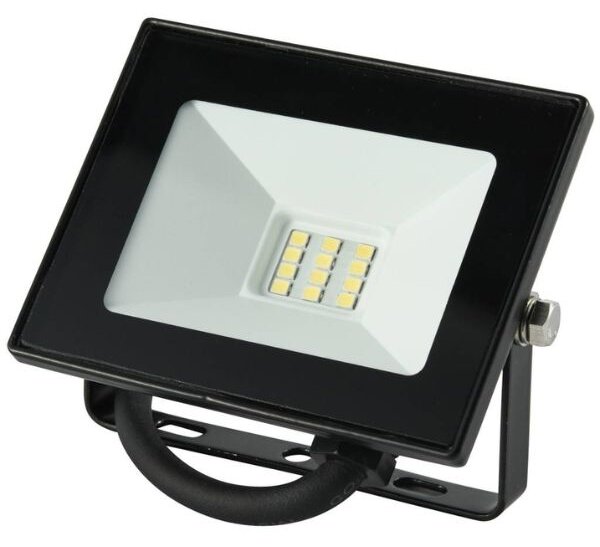 Ultratenký LED reflektor černý 10W 800lm, studená barva světla