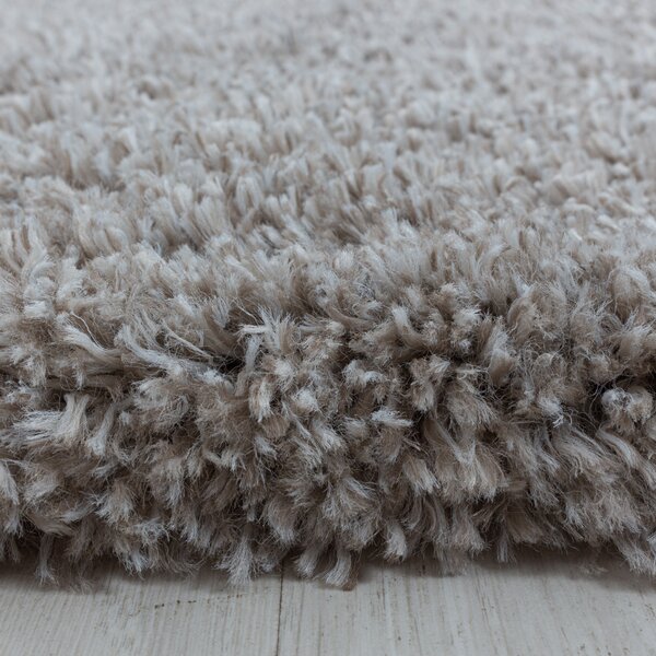 Ayyildiz, Kusový koberec Fluffy Shaggy 3500 beige kruh, 80x80 (průměr) kruh, béžová, ložnice