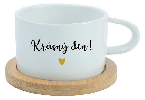 KRÁSNÝ DEN! - bílý hrníček makronka 200 ml