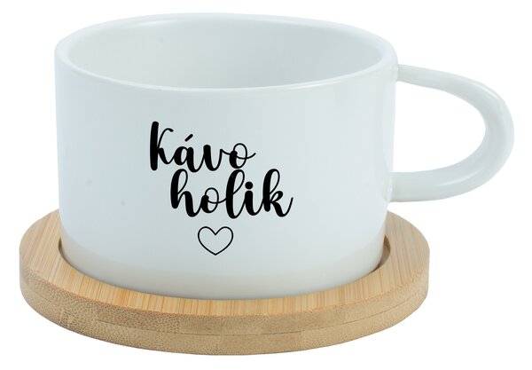 KÁVOHOLIK - bílý hrníček makronka 200 ml