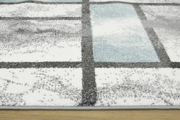 Makro Abra Běhoun Lima 9553A geometrický moderní šedý modrý Šíře: 60 cm