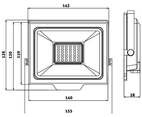 Prémiový stmívatelný LED reflektor černý 30W RGB, mlžné sklo, s dálkovým ovládáním, 3 roky