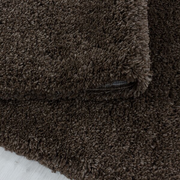 Ayyildiz, Kusový koberec Fluffy Shaggy 3500 brown, 60x110, hnědá, ložnice
