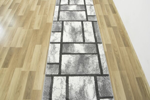 Makro Abra Běhoun Lima 9553A geometrický moderní šedý krémový Šíře: 70 cm