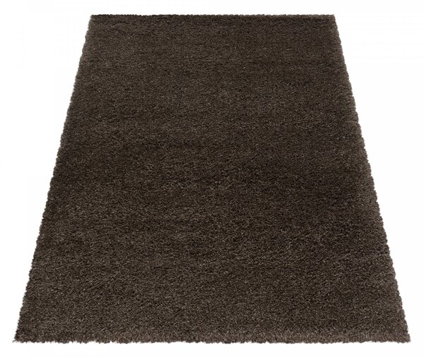 Ayyildiz, Kusový koberec Fluffy Shaggy 3500 brown, 60x110, hnědá, ložnice