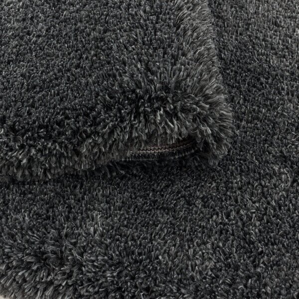 Ayyildiz, Kusový koberec Fluffy Shaggy 3500 grey kruh, 80x80 (průměr) kruh, šedá, ložnice