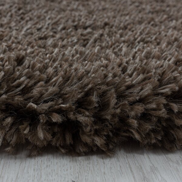 Ayyildiz, Kusový koberec Fluffy Shaggy 3500 brown, 60x110, hnědá, ložnice