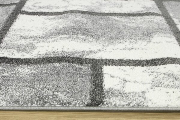 Makro Abra Běhoun Lima 9553A geometrický moderní šedý krémový Šíře: 70 cm