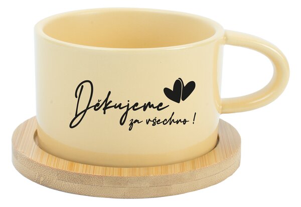 DĚKUJEME ZA VŠECHNO! - žlutý hrníček makronka 200 ml