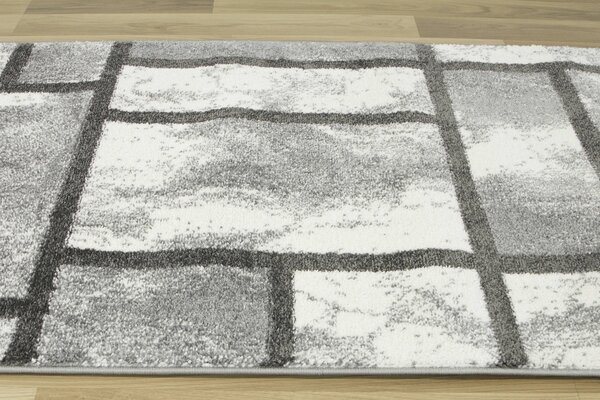 Makro Abra Běhoun Lima 9553A geometrický moderní šedý krémový Šíře: 70 cm