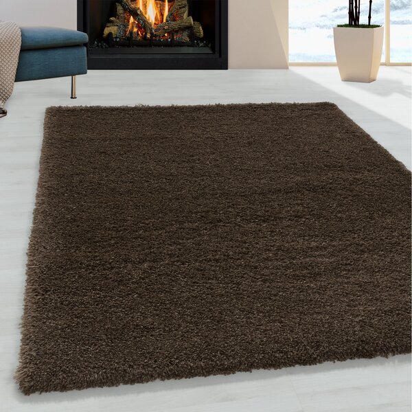 Ayyildiz, Kusový koberec Fluffy Shaggy 3500 brown, 60x110, hnědá, ložnice
