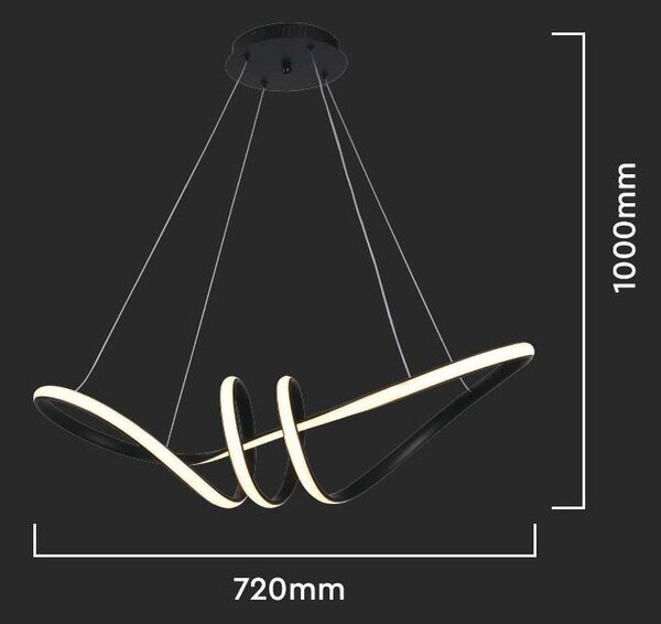 LED Solution Černé závěsné LED svítidlo designové 72cm 24W 8010