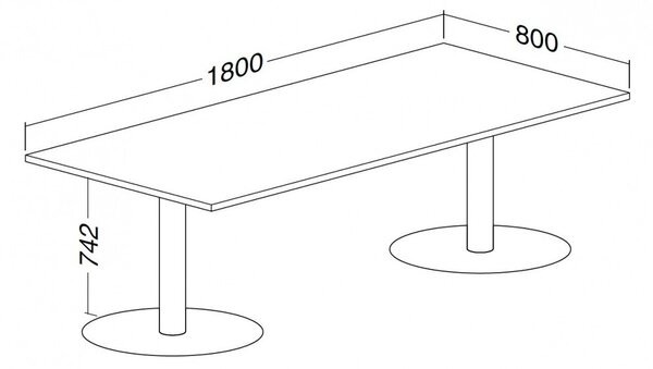 Konferenční stůl Pro Office 80x180x74,2 cm Barva: Hruška