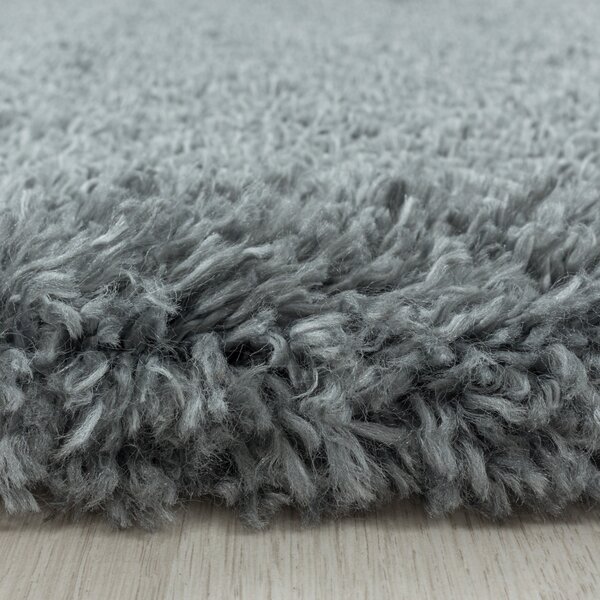 Ayyildiz Kusový koberec Fluffy Shaggy 3500 light grey kruh - 160x160 (průměr) kruh cm
