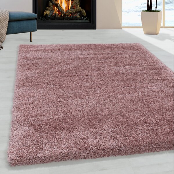 Ayyildiz, Kusový koberec Fluffy Shaggy 3500 rose, 80x150, růžová, ložnice