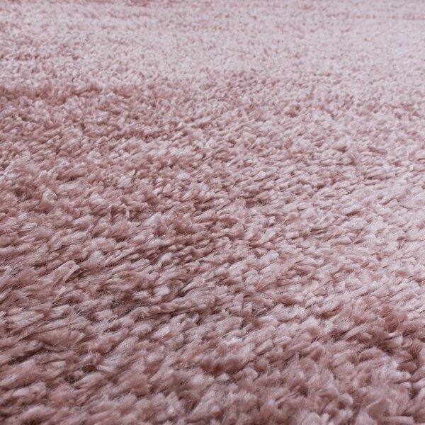 Ayyildiz, Kusový koberec Fluffy Shaggy 3500 rose kruh, 120x120 (průměr) kruh, růžová, ložnice