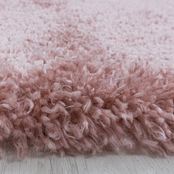 Ayyildiz, Kusový koberec Fluffy Shaggy 3500 rose kruh, 120x120 (průměr) kruh, růžová, ložnice