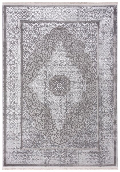 Makro Abra Kusový koberec klasický PALERMO E058A šedý bílý Rozměr: 120x170 cm