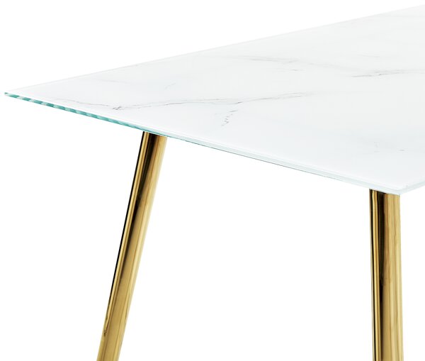 Jídelní stůl MULGA Mramor/Zlatá 120 cm 70 cm Bezpečnostní sklo