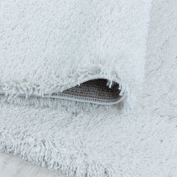 Ayyildiz, Kusový koberec Fluffy Shaggy 3500 white, 60x110, bílá, ložnice