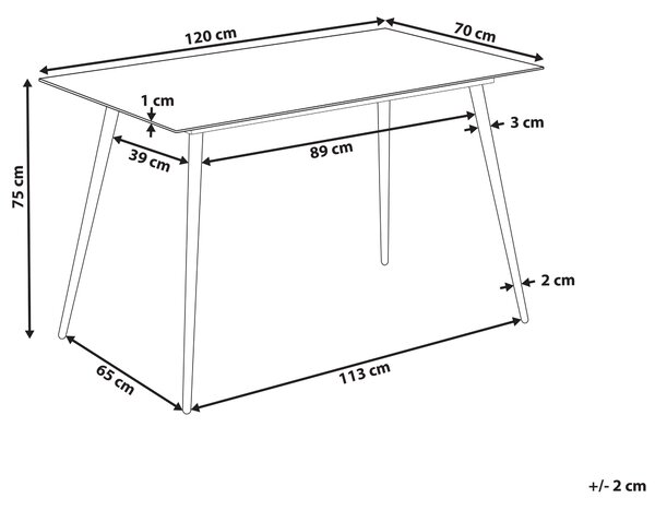 Jídelní stůl MULGA Mramor/Zlatá 120 cm 70 cm Bezpečnostní sklo
