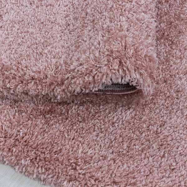 Ayyildiz, Kusový koberec Fluffy Shaggy 3500 rose kruh, 120x120 (průměr) kruh, růžová, ložnice