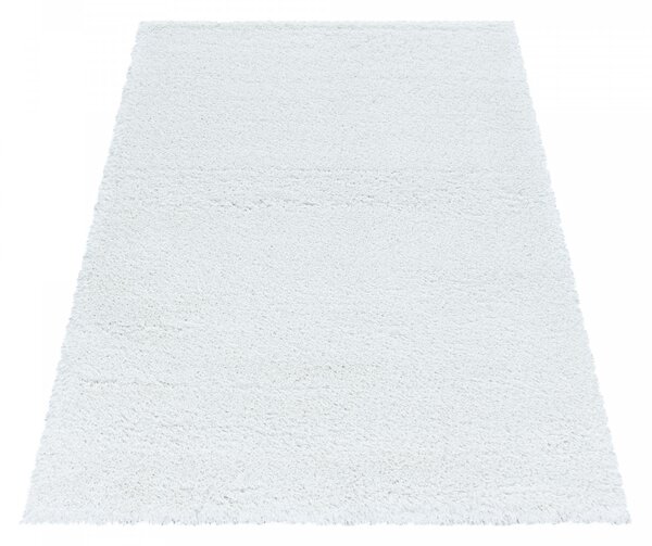 Ayyildiz, Kusový koberec Fluffy Shaggy 3500 white, 60x110, bílá, ložnice
