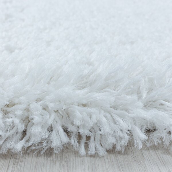 Ayyildiz, Kusový koberec Fluffy Shaggy 3500 white, 60x110, bílá, ložnice