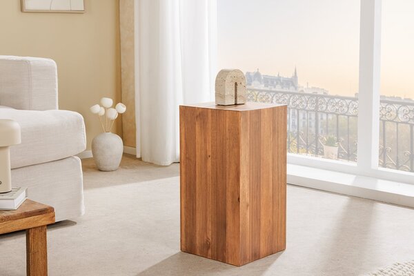 Odkládací panel COLUMNA BROWN 50 CM masiv akácie Nábytek | Doplňkový nábytek | Odkládací stolky