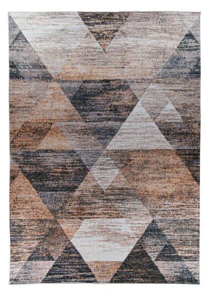 Makro Abra Kusový koberec ELEFANTA SR-11 Geometrický šedý žlutý černý Rozměr: 80x150 cm