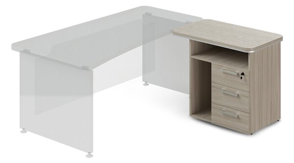 Přístavný kontejner Top Office 90 x 55 cm s nikou pro PC pravý Barva: Driftwood