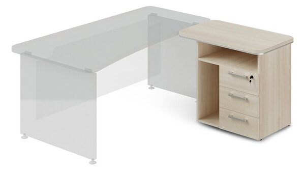 Přístavný kontejner Top Office 90 x 55 cm s nikou pro PC pravý Barva: Driftwood