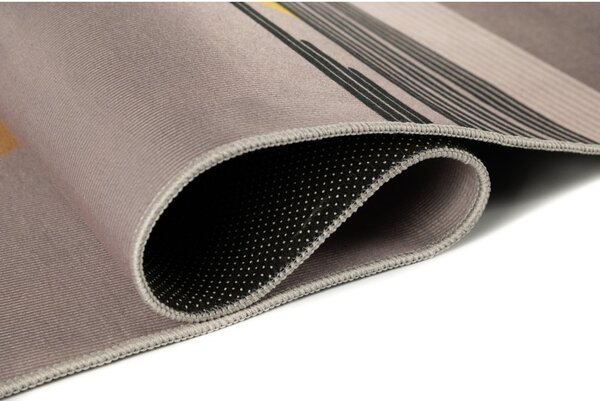 Makro Abra Kusový koberec ELEFANTA J002 Geometrický šedý žlutý Rozměr: 80x150 cm