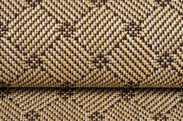 Makro Abra Kusový koberec venkovní Sisal CORDA 1017 1 424 béžový hnědý Rozměr: 60x200 cm