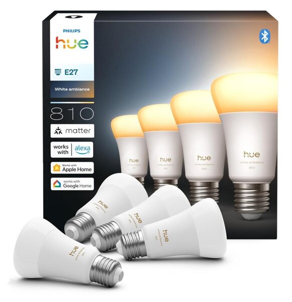 SADA 4x LED Stmívat. žárovka Philips Hue WHITE AMBIANCE E27/6W/230V 1000-20000K