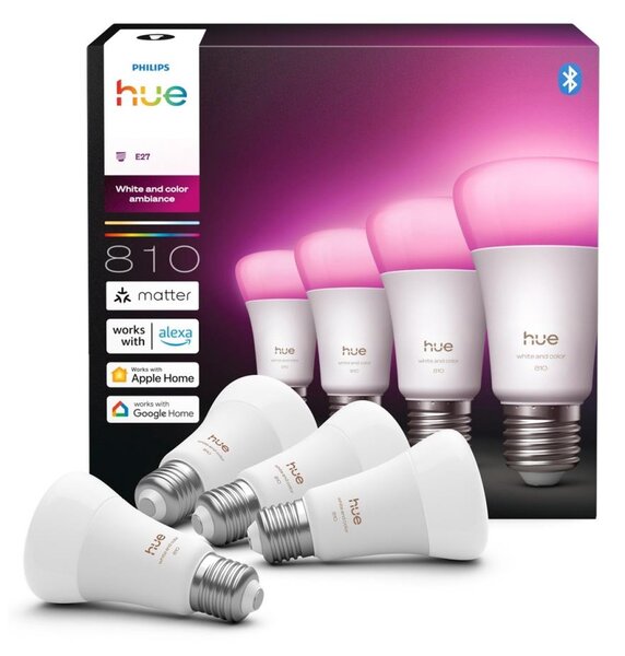 SADA 4x LED Stmívatelná žárovka Philips Hue WACA E27/6W/230V 1000-20000K