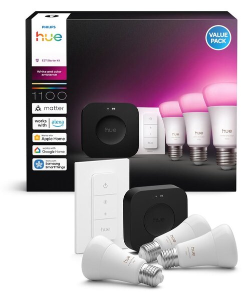 Základní sada Philips Hue WACA 3xE27/8,1W 1000-20000K + zařízení k propojení