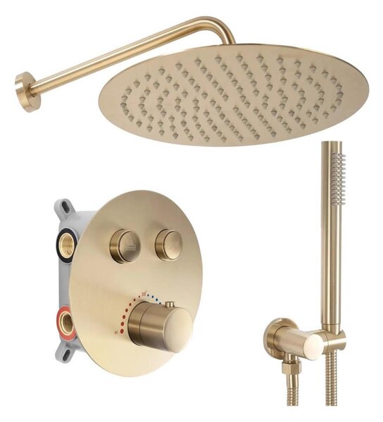 REA-P8551 - Sprchová sada s termostat. podom. baterií LUNGO broušená zlatá