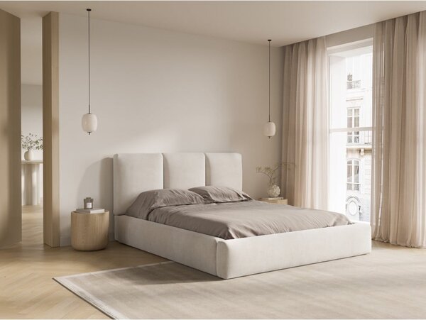 Béžová čalouněná dvoulůžková postel s úložným prostorem s roštem 180x200 cm Brody – Mazzini Beds