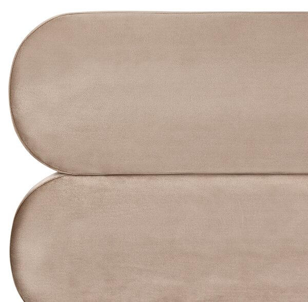 Postel Umělý samet LESSAY 180 x 200 cm Taupe