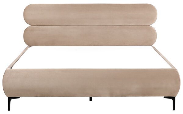 Postel Umělý samet LESSAY 180 x 200 cm Taupe