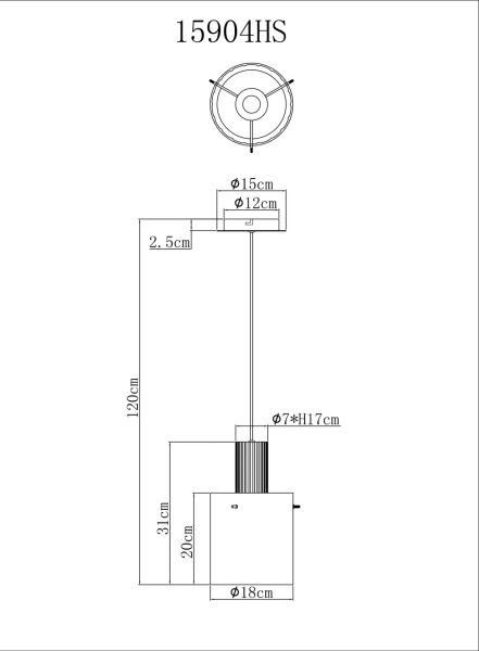 Globo 15904HS - Lustr na lanku TULIVAR 1xE27/40W/230V pr. 18 cm šedá