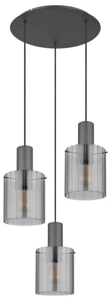 Globo 15904-3HR - Lustr na lanku TULIVAR 3xE27/40W/230V pr. 48 cm šedá