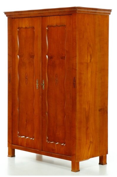 Dvoudveřová třešňová intarzovaná skříň - Biedermeier