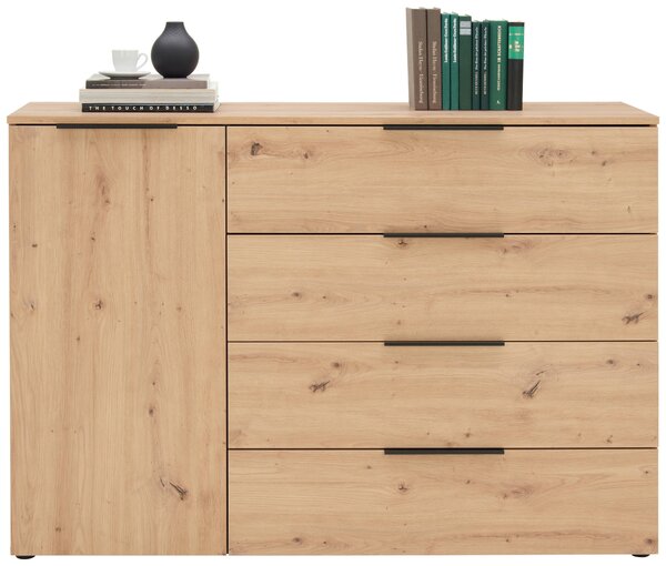 ŠIROKÁ KOMODA, barvy dubu, 135.9/92.9/42 cm Xora - Široké komody