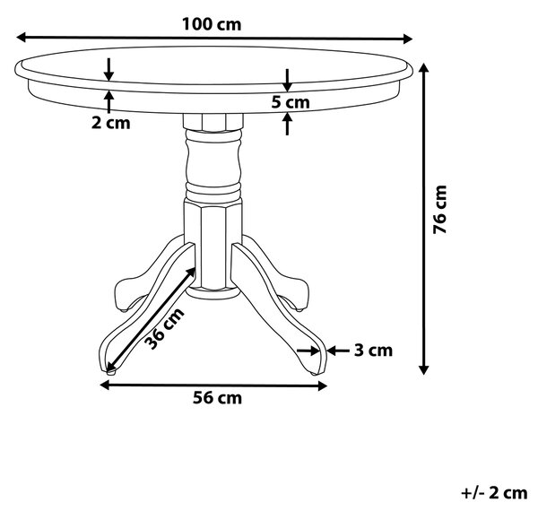 Jídelní stůl AKRON Světlý jasan 100 cm 100 cm Dřevo