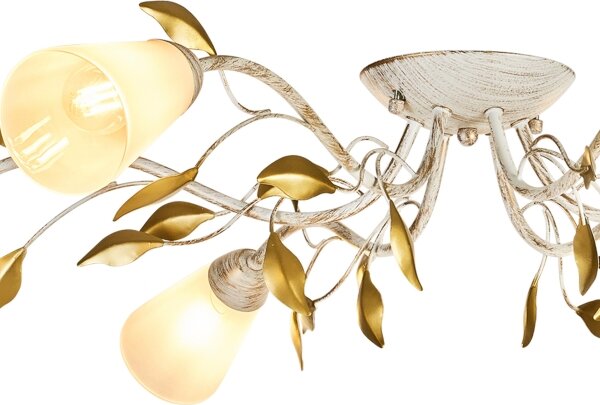 Brilagi - Přisazený lustr FLORA 6xE14/60W/230V zlatá/krémová/patina
